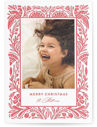 Folk Art Letterpress Holiday Photo Mount Cards