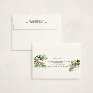 This is a emerald foil pressed holiday cards with foil pressed by silverscreen studio called vintage bauble printing on signature in standard