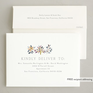 This is a boysenberry foil pressed holiday cards with foil pressed by Petra Kern called christmas arboretum printing on signature in standard