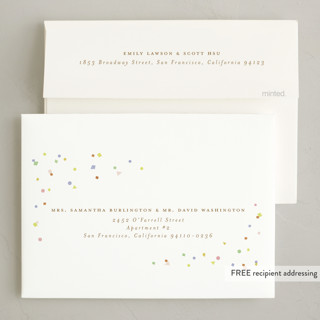 This is a lime foil pressed holiday cards with foil pressed by Ellen Schlegelmilch called confetti popper printing on signature in standard