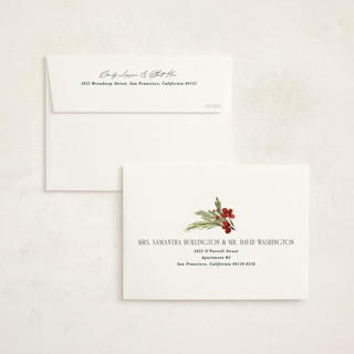 This is a juniper foil pressed holiday cards with foil pressed by Kate Ahn called simple sprig printing on signature in standard
