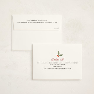 This is a wreath foil pressed holiday cards with foil pressed by Robert and Stella called striped type printing on signature in standard