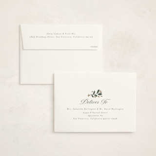 This is a snow foil pressed holiday cards with foil pressed by Rebecca Durflinger called folksy wreath printing on signature in standard