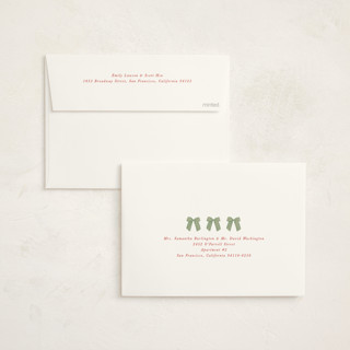 This is a elf shoes foil pressed holiday cards with foil pressed by Anna Elder called bunch of bows printing on signature in standard
