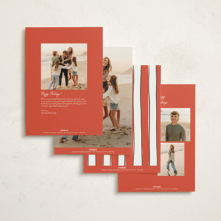 This is a festive foil pressed holiday cards with foil pressed by Erin German called bright ornaments printing on signature in standard