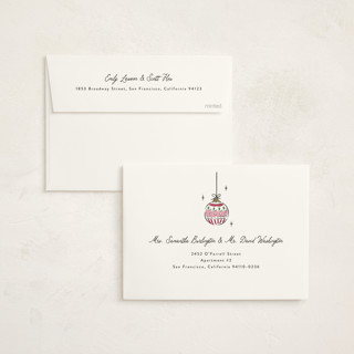 This is a gumdrop foil pressed holiday cards with foil pressed by Erin German called bright ornaments printing on signature in standard