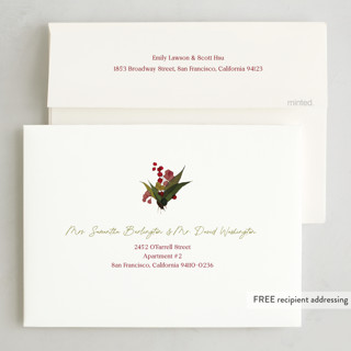 This is a spruce non photo holiday cards with standard by Wendy Keller called cirque printing on signature in standard
