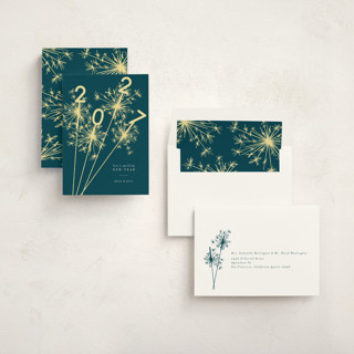 This is a peacock non photo holiday cards with standard by Paula Pecevich called sparklers printing on signature in standard