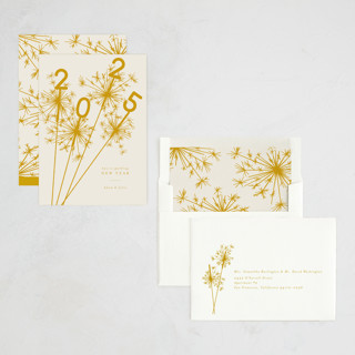 This is a champagne non photo holiday cards with standard by Paula Pecevich called sparklers printing on signature in standard