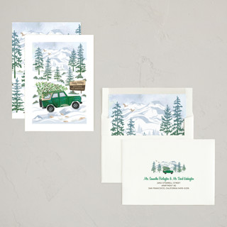 This is a juniper non photo holiday cards with standard by Paper Sun Studio called rocky road christmas printing on signature in standard