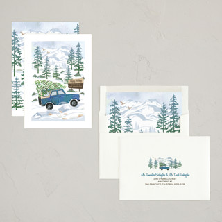 This is a blue spruce non photo holiday cards with standard by Paper Sun Studio called rocky road christmas printing on signature in standard