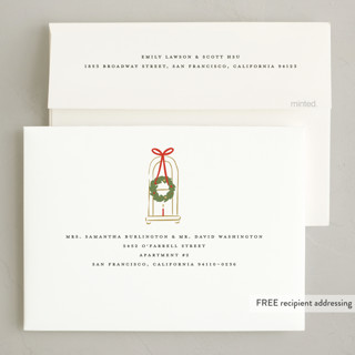 This is a cobblestone non photo holiday cards with standard by Susan Zinader called home for the holidays printing on signature in standard