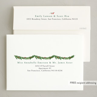 This is a pine non photo holiday cards with standard by Susan Moyal called from our home to yours printing on signature in standard