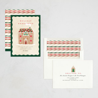 This is a tradition non photo holiday cards with standard by Pixel and Hank called holiday greetings printing on signature in standard