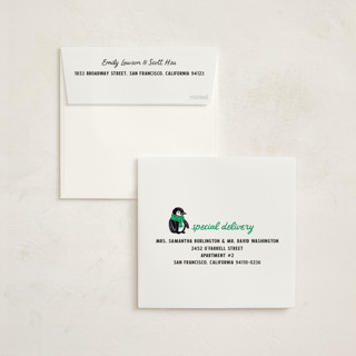 This is a spearmint non photo holiday cards with standard by Jenna Holcomb called warm wishes printing on signature in standard