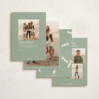 This is a sage non photo holiday cards with standard by Sumak Studio called sweet december printing on signature in standard