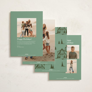 This is a pine non photo holiday cards with standard by Jen Ramsey called christmas cabin printing on signature in standard