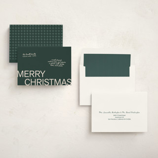 This is a sage non photo holiday cards with standard by Cleghorn Creative called sweet holiday note printing on signature in standard