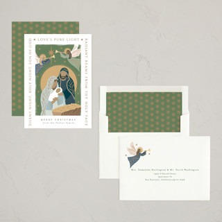 This is a leaf non photo holiday cards with standard by Alethea and Ruth called pure light printing on signature in standard