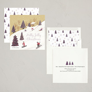 This is a honey non photo holiday cards with standard by Sehee Lee called holly jolly, let it snow printing on signature in standard
