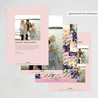 This is a plum non photo holiday cards with standard by Pixel and Hank called new year disco printing on signature in standard