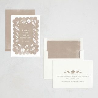 This is a latte non photo holiday cards with standard by Michelle Taylor called scattered winter printing on signature in standard