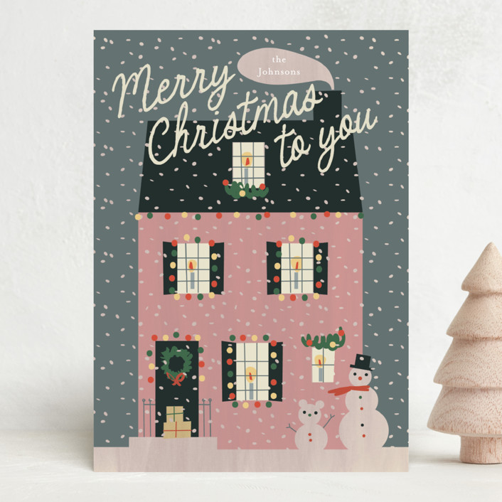 "Cozy House" - Holiday Cards in French Country by Ani Somi.