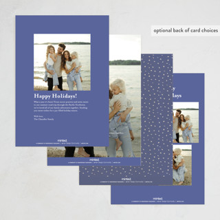 This is a violet non photo holiday cards with standard by Ani Somi called cozy house printing on signature in standard