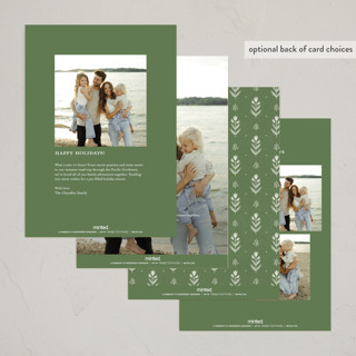 This is a pine non photo holiday cards with standard by Wildfield Paper Co called folk floral printing on signature in standard