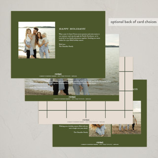 This is a cream non photo holiday cards with standard by Erin L. Wilson called hearth printing on signature in standard