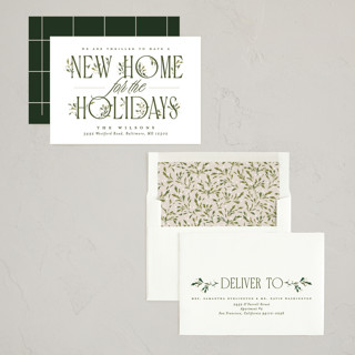 This is a forest non photo holiday cards with standard by Erin L. Wilson called hearth printing on signature in standard