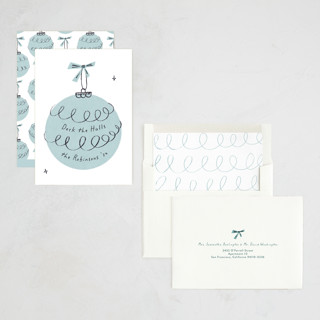 This is a frost non photo holiday cards with standard by Gwen Bedat called retro ornament printing on signature in standard