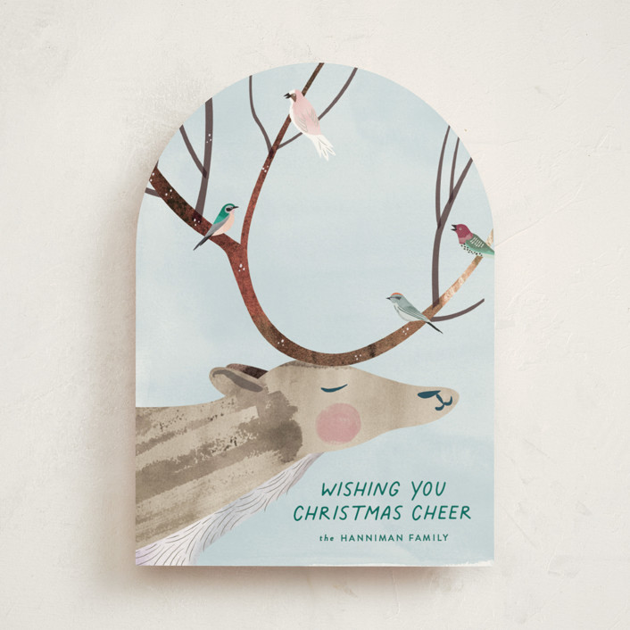 "Reindeer Cheer" - Holiday Cards in Frost Fog by Eve Schultz.