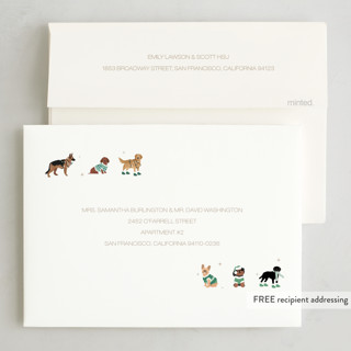 This is a cookie dough non photo holiday cards with standard by tara berg called holiday dogs printing on signature in standard