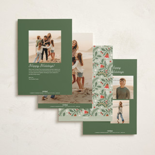 This is a leaf non photo holiday cards with standard by Kristen Smith called ornate tree printing on signature in standard