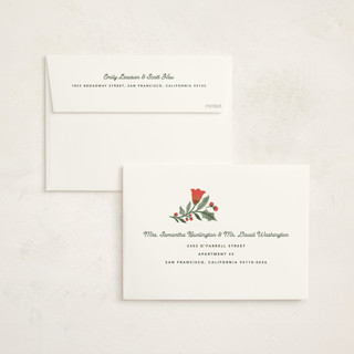 This is a leaf non photo holiday cards with standard by Kristen Smith called ornate tree printing on signature in standard