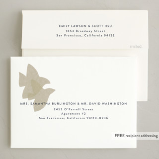 This is a midnight non photo holiday cards with standard by Tamara Hilje called doves printing on signature in standard