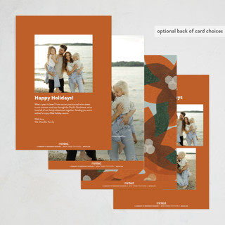 This is a persimmon non photo holiday cards with standard by Carrie Moradi called paper blooms printing on signature in standard