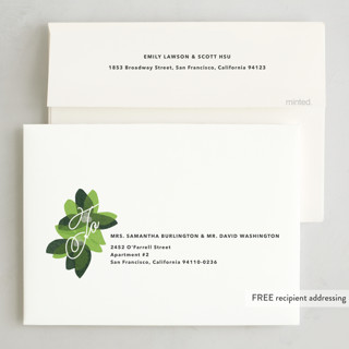 This is a chartreuse non photo holiday cards with standard by Carrie Moradi called paper blooms printing on signature in standard