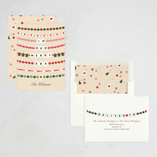 This is a eggnog non photo holiday cards with standard by Pixel and Hank called merry era printing on signature in standard