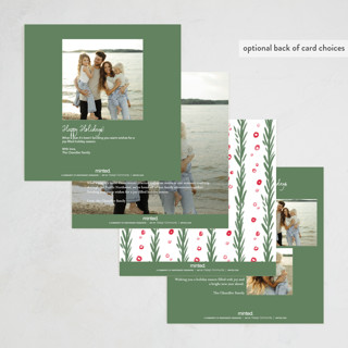 This is a pine non photo holiday cards with standard by Creo Study called handmade wreath printing on signature in standard