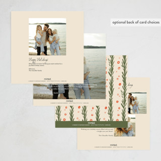 This is a melon non photo holiday cards with standard by Creo Study called handmade wreath printing on signature in standard