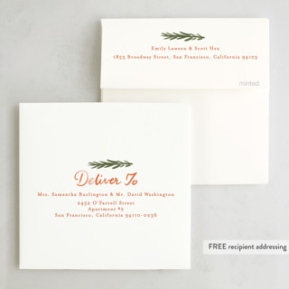 This is a melon non photo holiday cards with standard by Creo Study called handmade wreath printing on signature in standard