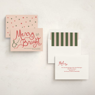 This is a candied grapefruit non photo holiday cards with standard by Megan Davis called winter bright printing on signature in standard
