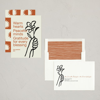 This is a cinnamon non photo holiday cards with standard by Annie Clark called offering printing on signature in standard