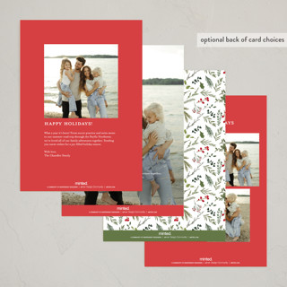 This is a peppermint non photo holiday cards with standard by Susan Moyal called christmas bow printing on signature in standard