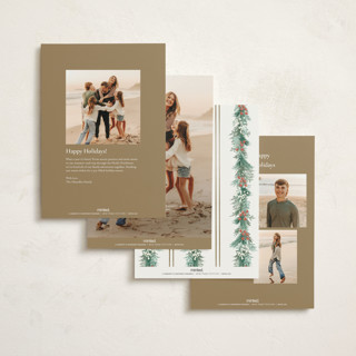 This is a snowflake non photo holiday cards with standard by frau brandt called natural wreath printing on signature in standard