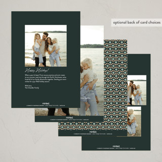 This is a wreath non photo holiday cards with standard by Pixel and Hank called fruitcake printing on signature in standard