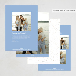 This is a blue jay non photo holiday cards with standard by Jenna Holcomb called gathering printing on signature in standard