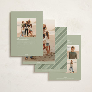 This is a sage non photo holiday cards with standard by Leah Bisch called big bow printing on signature in standard